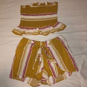 Tube top and shorts set